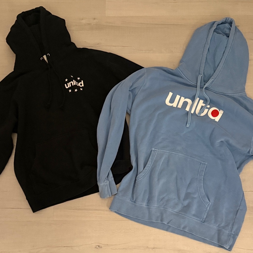 2 Black and Blue United Hoodies